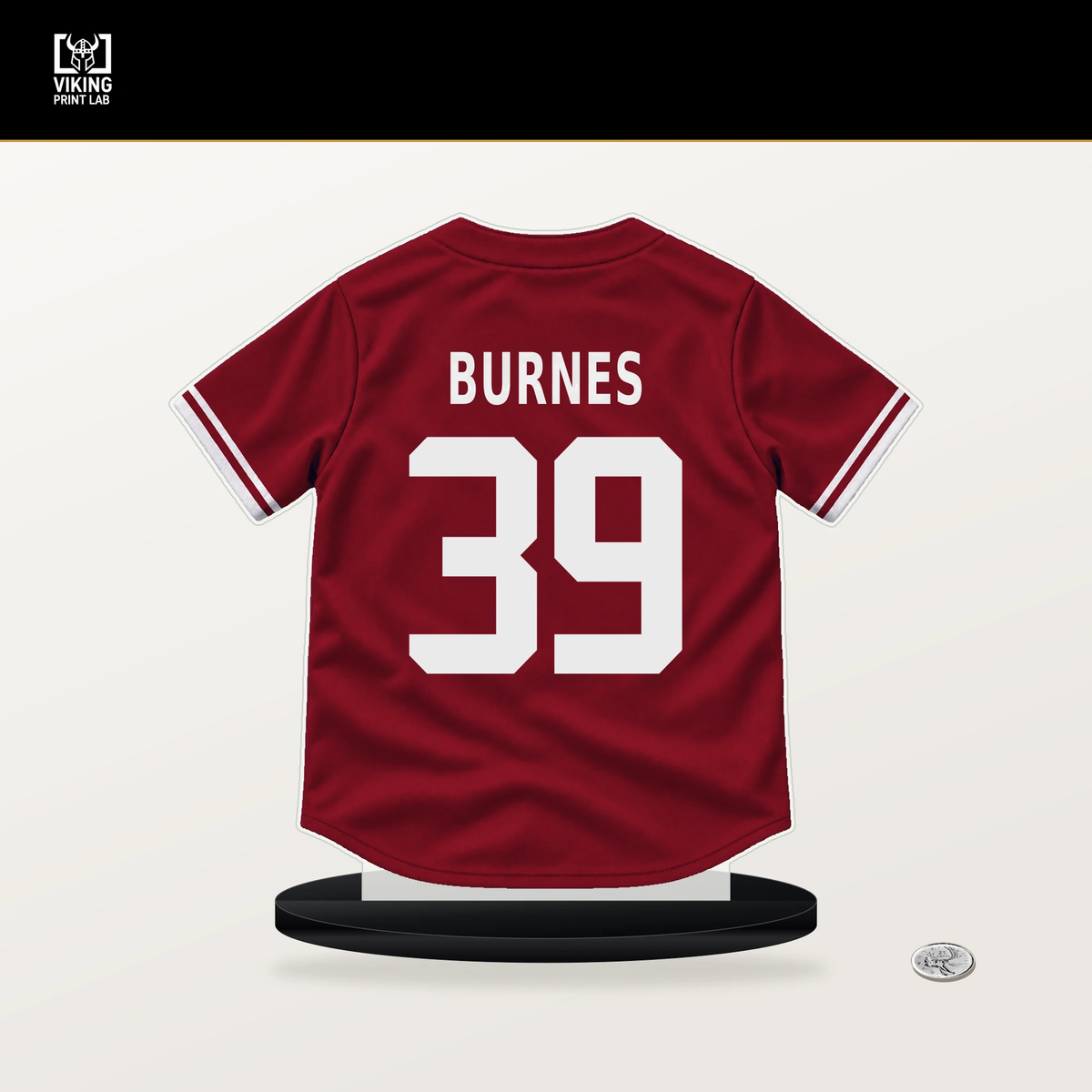 Corbin Burnes number 39 Arizona Diamondbacks jersey stand with included black base.