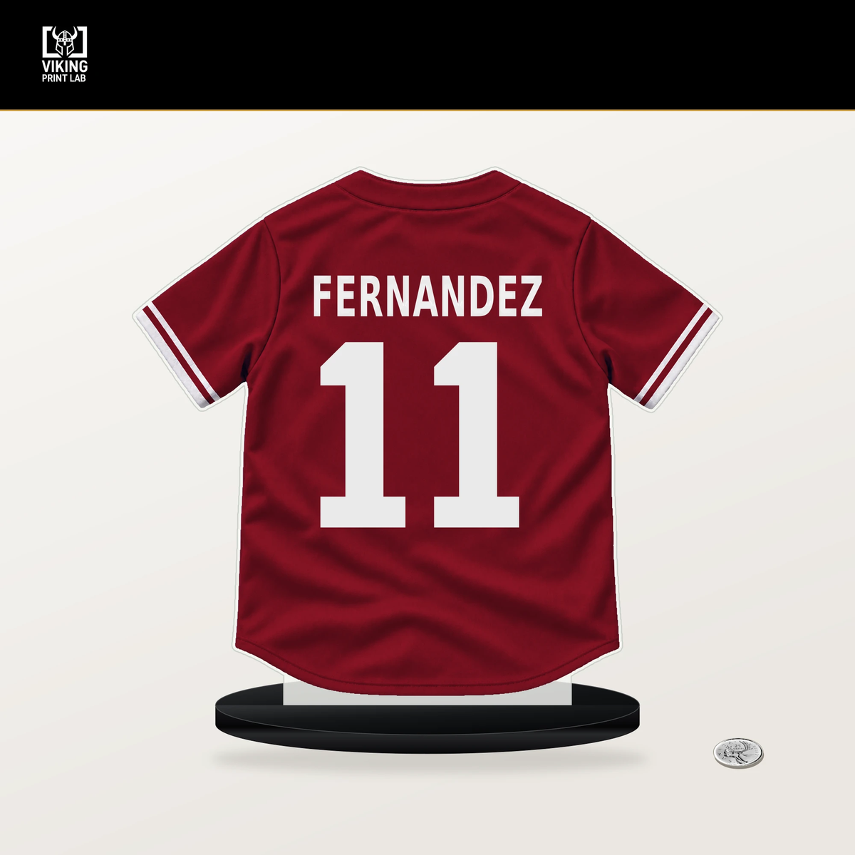 Jose Fernandez number 11 Arizona Diamondbacks jersey stand with included black base.
