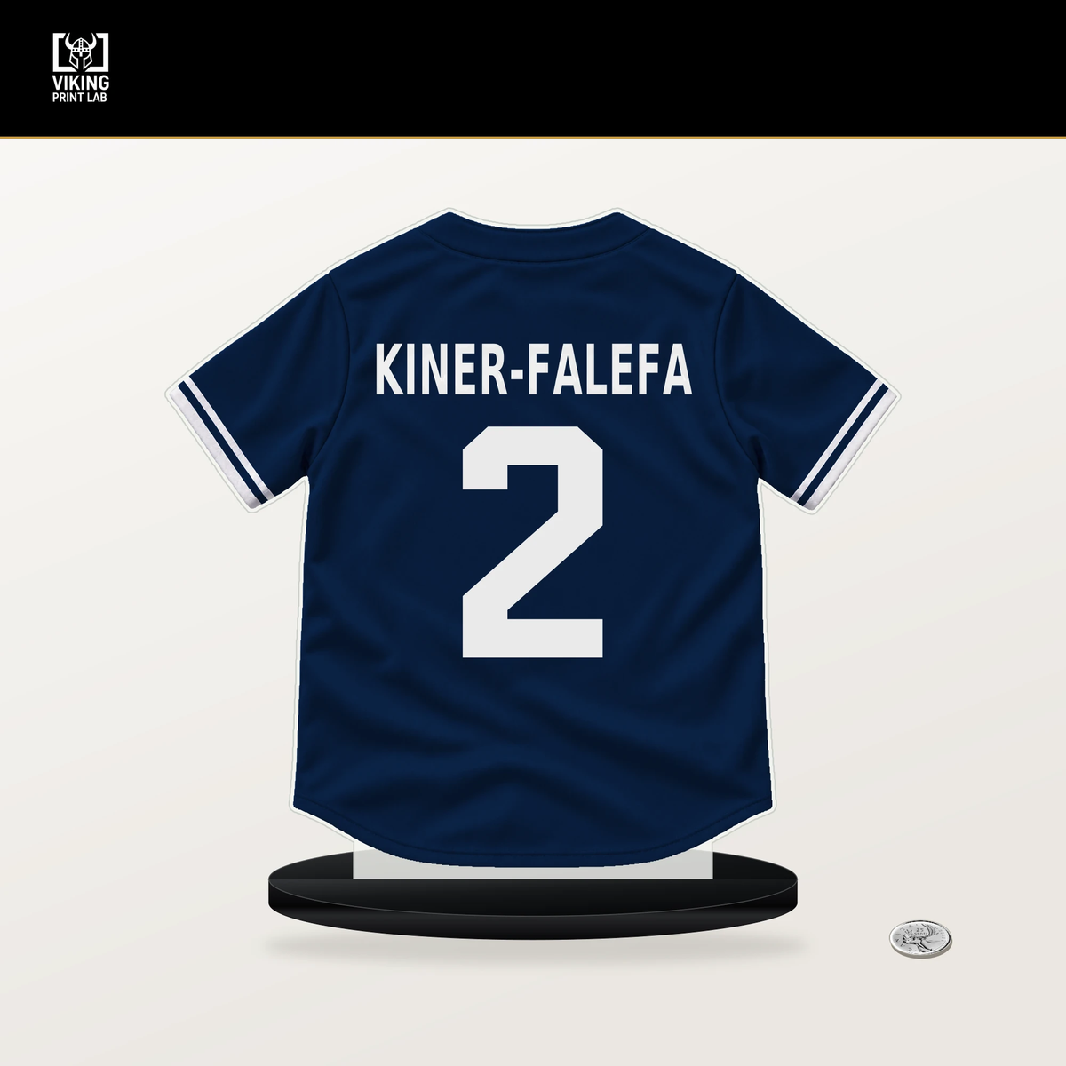 Isiah Kiner-Falefa number 2 Boston Red Sox jersey stand with included black base.