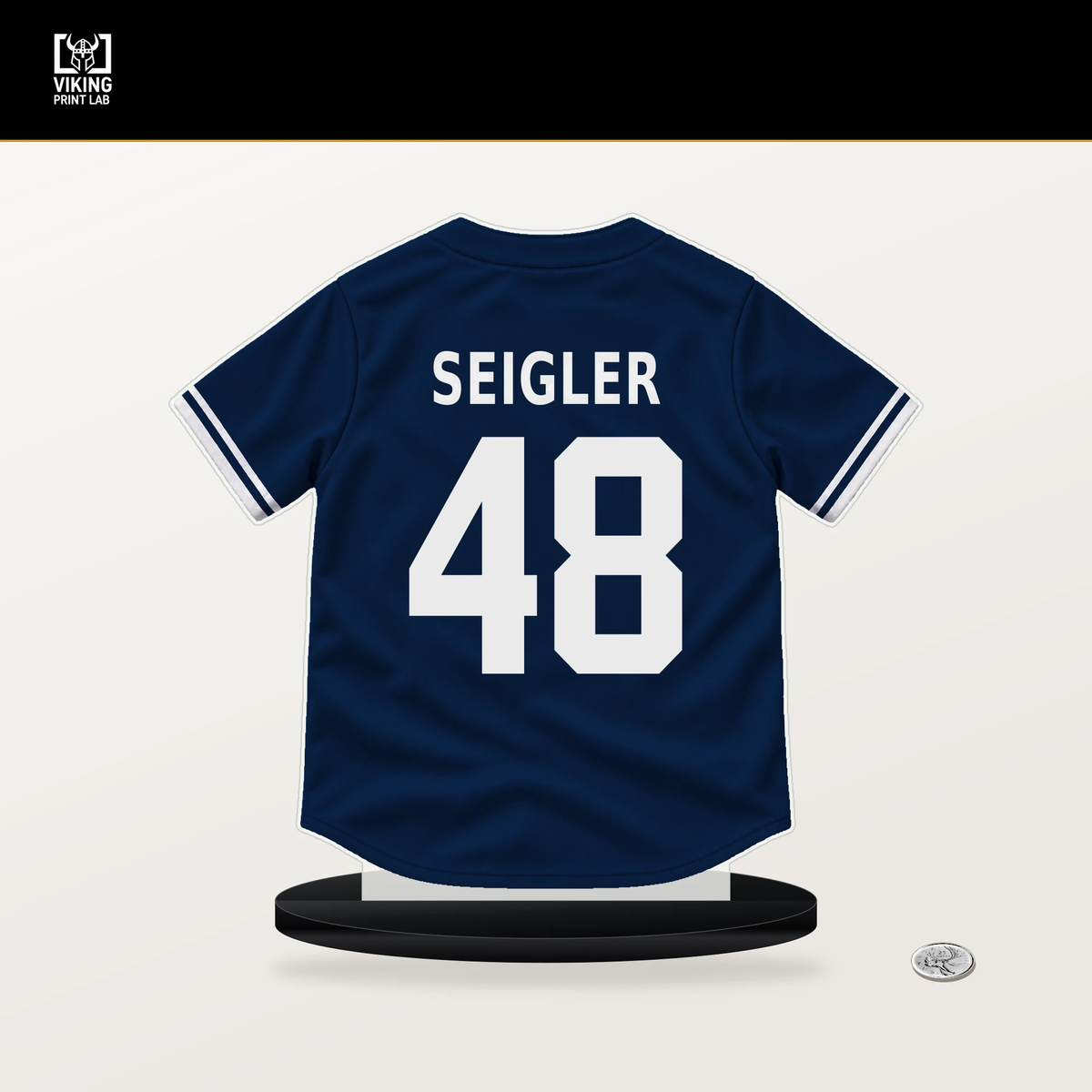 Anthony Seigler number 48 Boston Red Sox jersey stand with included black base.