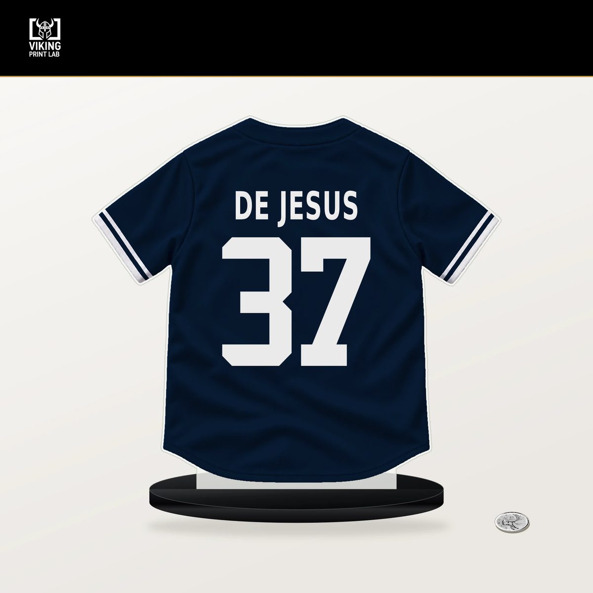 Enmanuel De Jesus number 37 Detroit Tigers jersey stand with included black base.