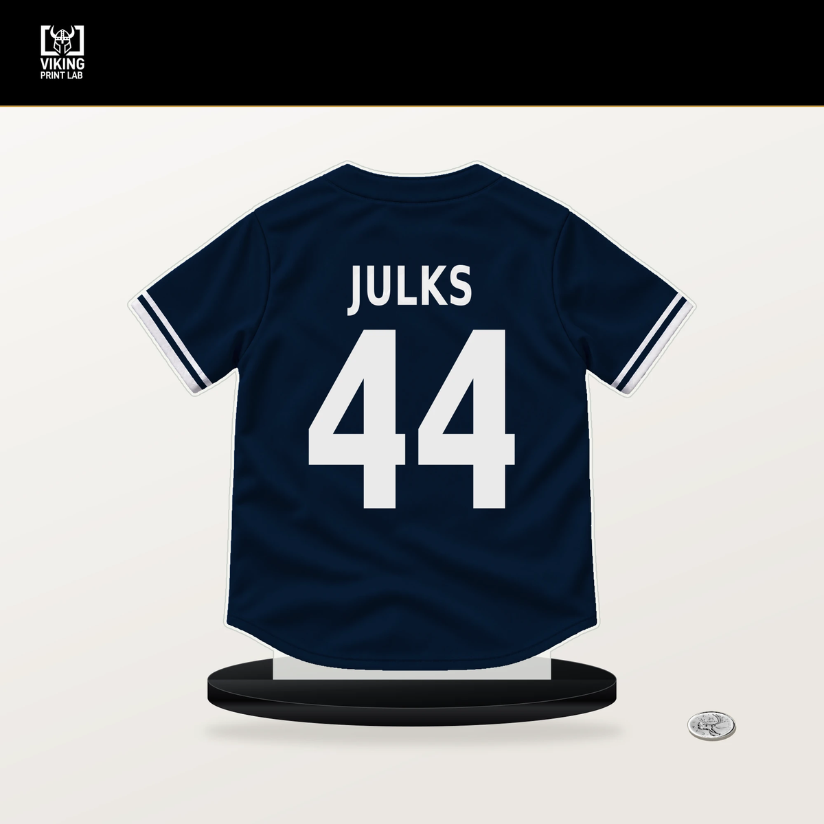 Corey Julks number 44 Detroit Tigers jersey stand with included black base.