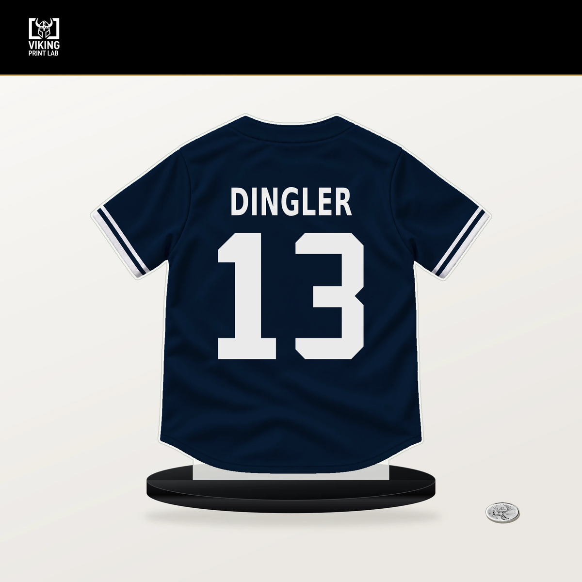 Dillon Dingler number 13 Detroit Tigers jersey stand with included black base.