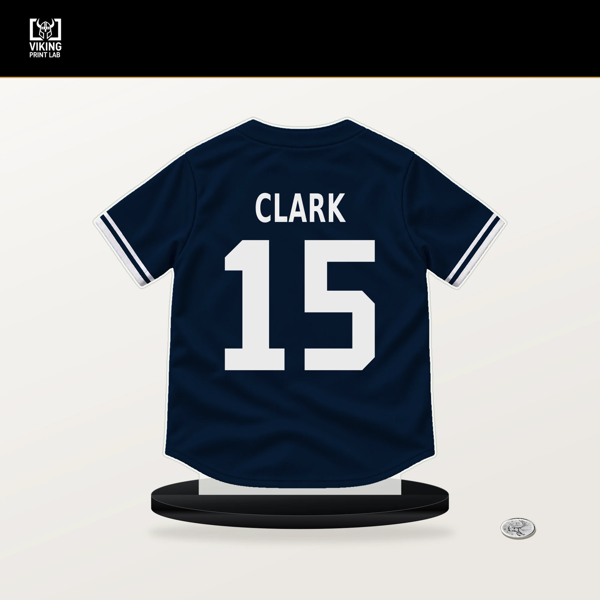 Max Clark number 15 Detroit Tigers jersey stand with included black base.