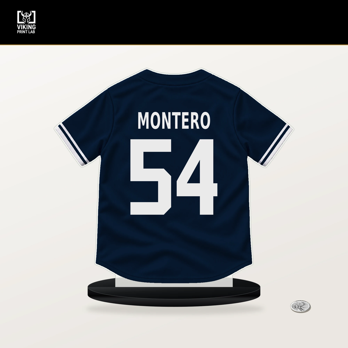 Keider Montero number 54 Detroit Tigers jersey stand with included black base.
