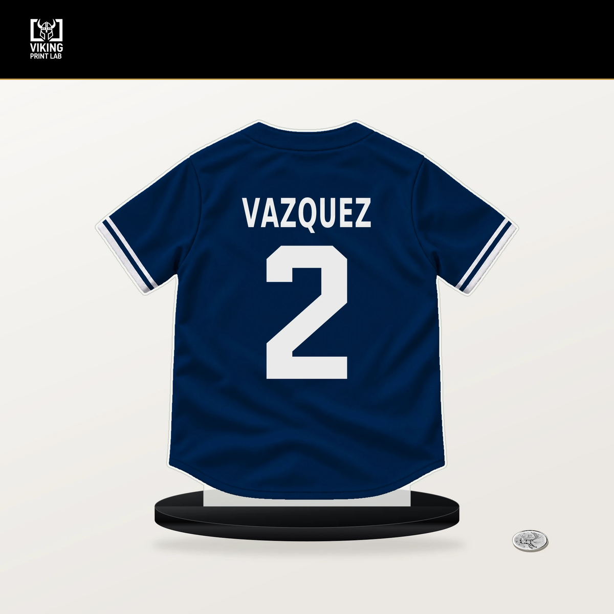Christian Vazquez number 2 Houston Astros jersey stand with included black base.