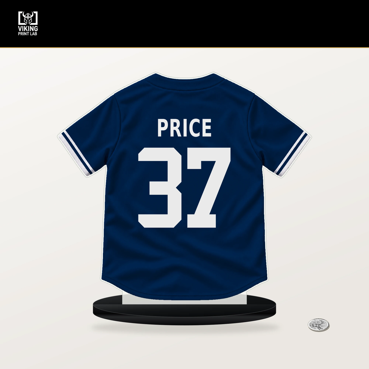 Collin Price number 37 Houston Astros jersey stand with included black base.