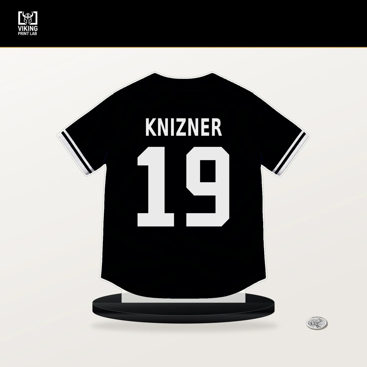 Andrew Knizner number 19 San Francisco Giants jersey stand with included black base.