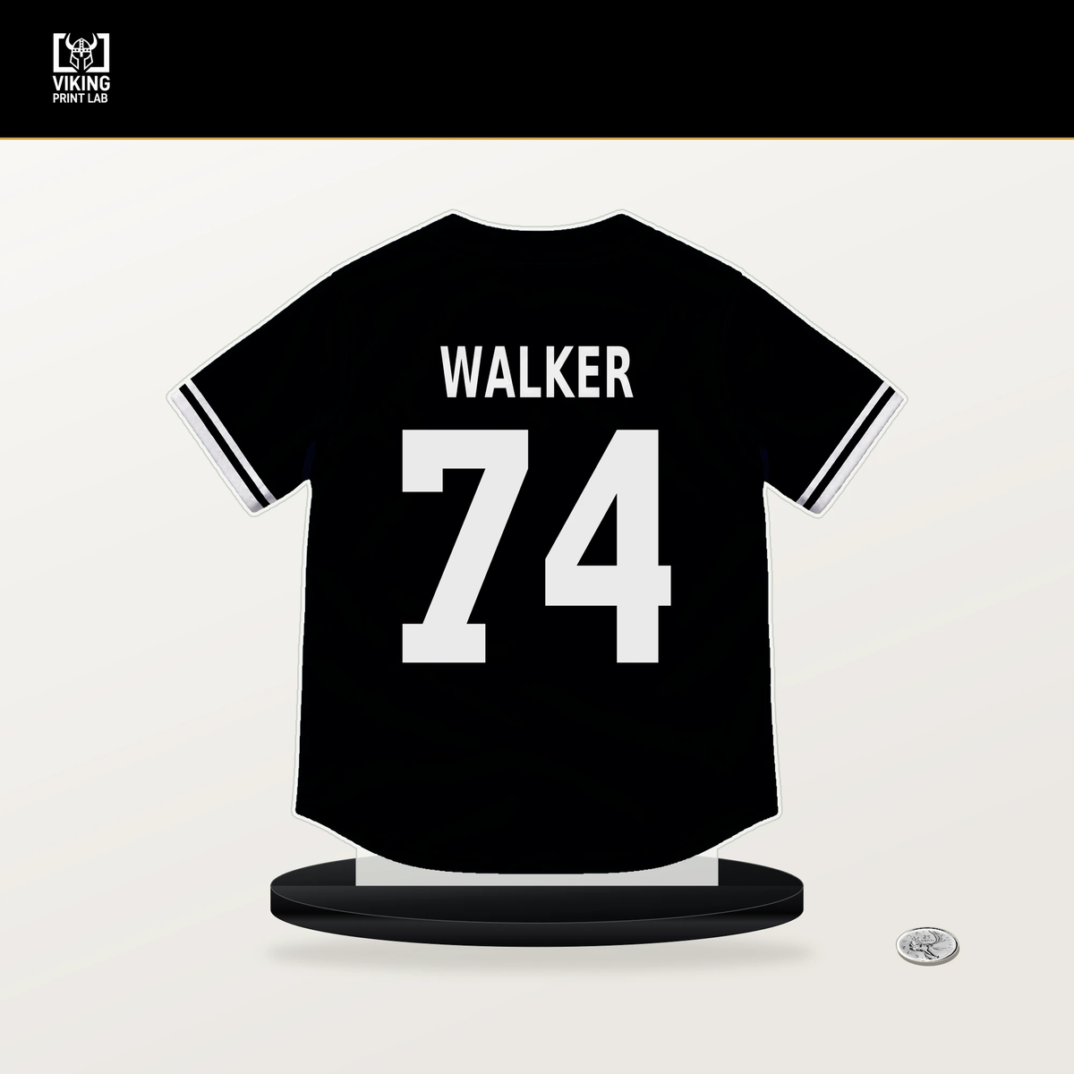 Ryan Walker number 74 San Francisco Giants jersey stand with included black base.