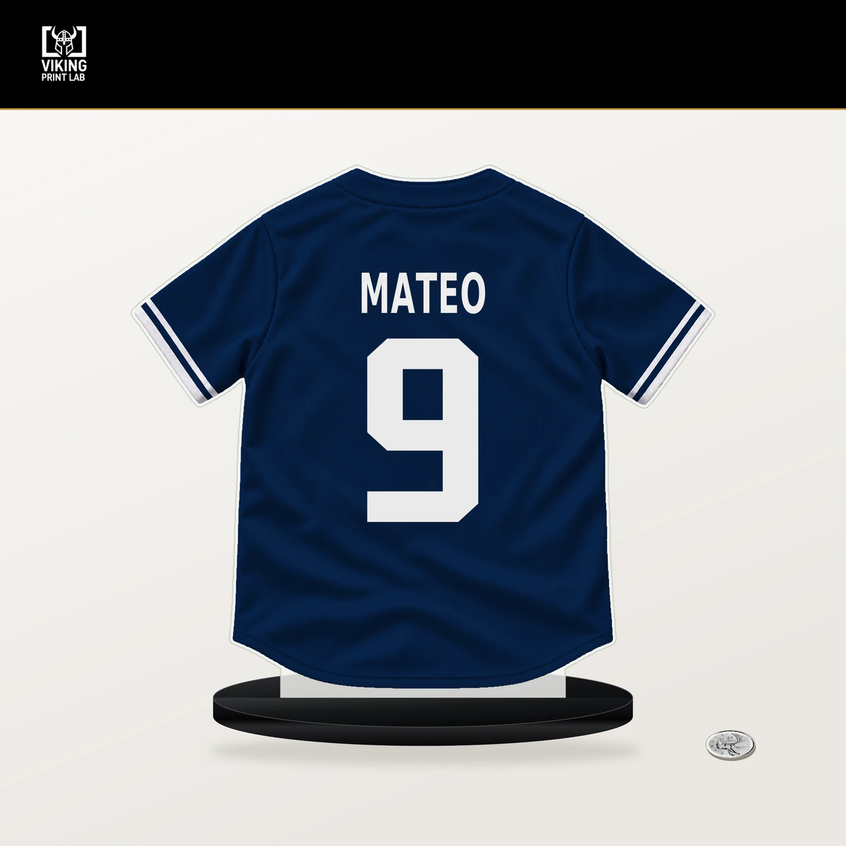 Jorge Mateo number 9 Tampa Bay Rays jersey stand with included black base.
