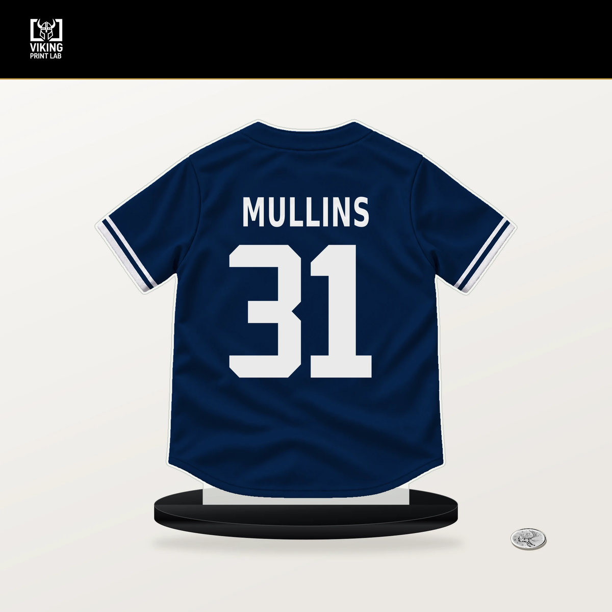 Cedric Mullins number 31 Tampa Bay Rays jersey stand with included black base.