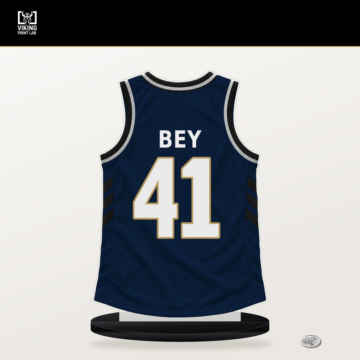 Saddiq Bey number 41 New Orleans Pelicans jersey stand with included black base.