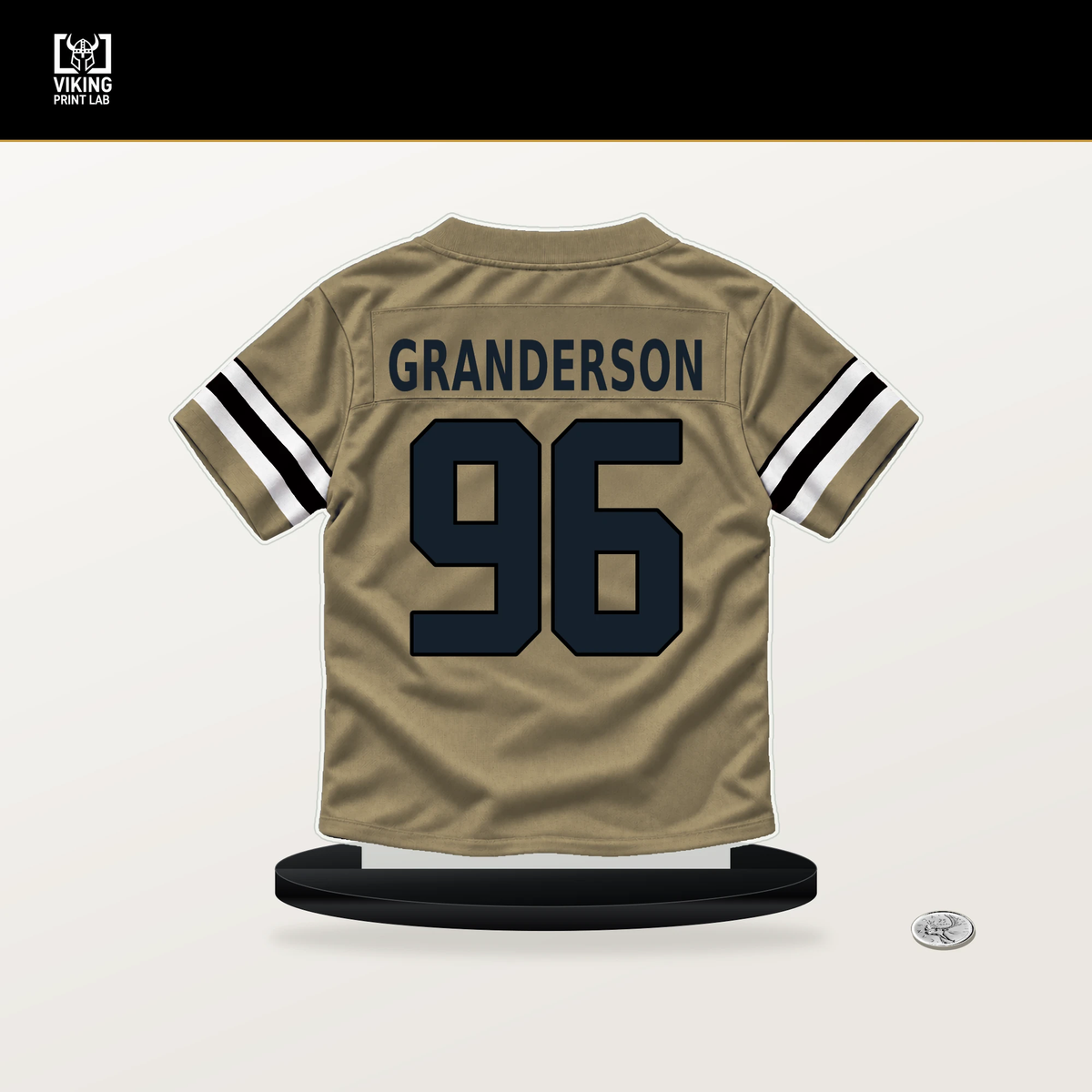 Carl Granderson number 96 New Orleans Saints jersey stand with included black base.