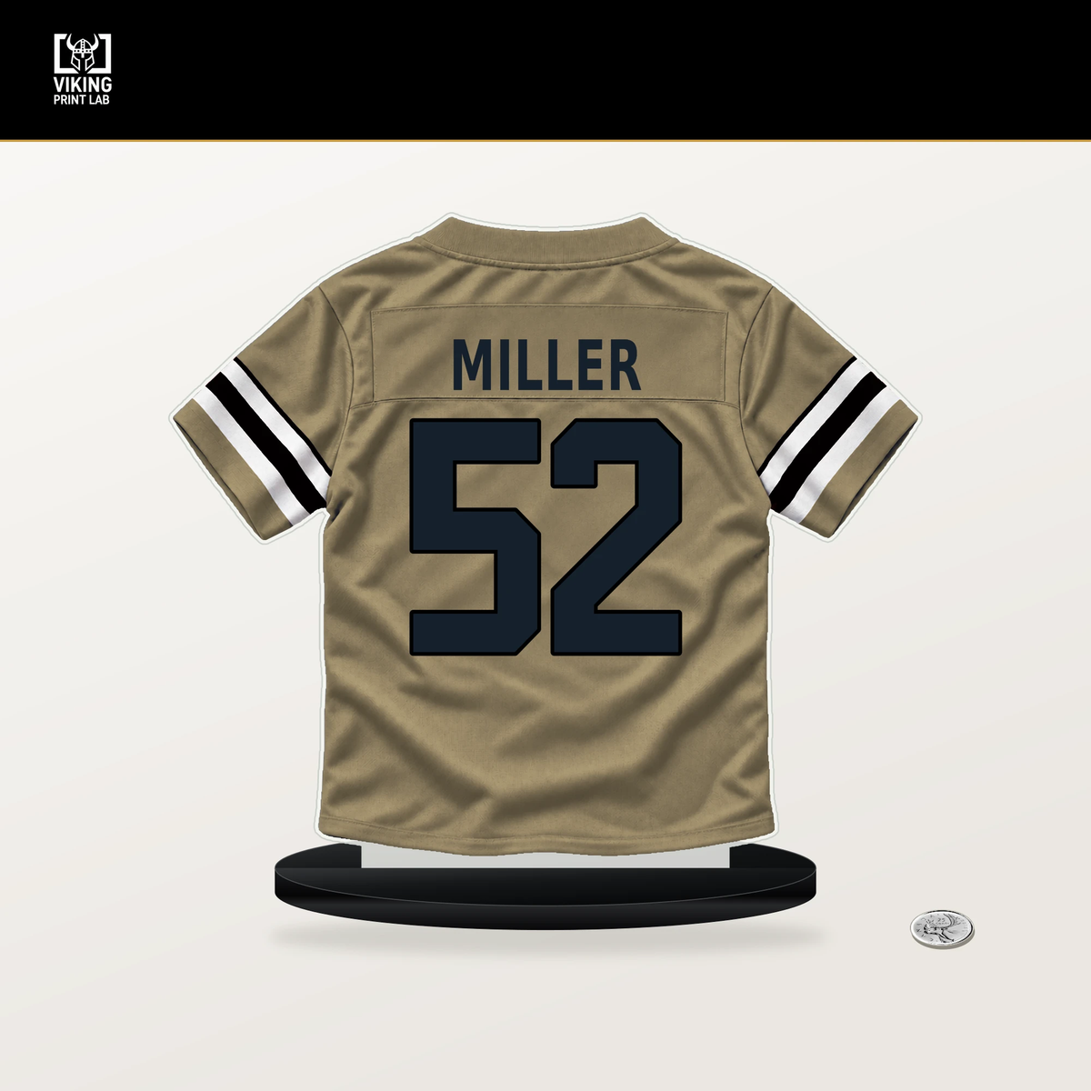 Christen Miller number 52 New Orleans Saints jersey stand with included black base.