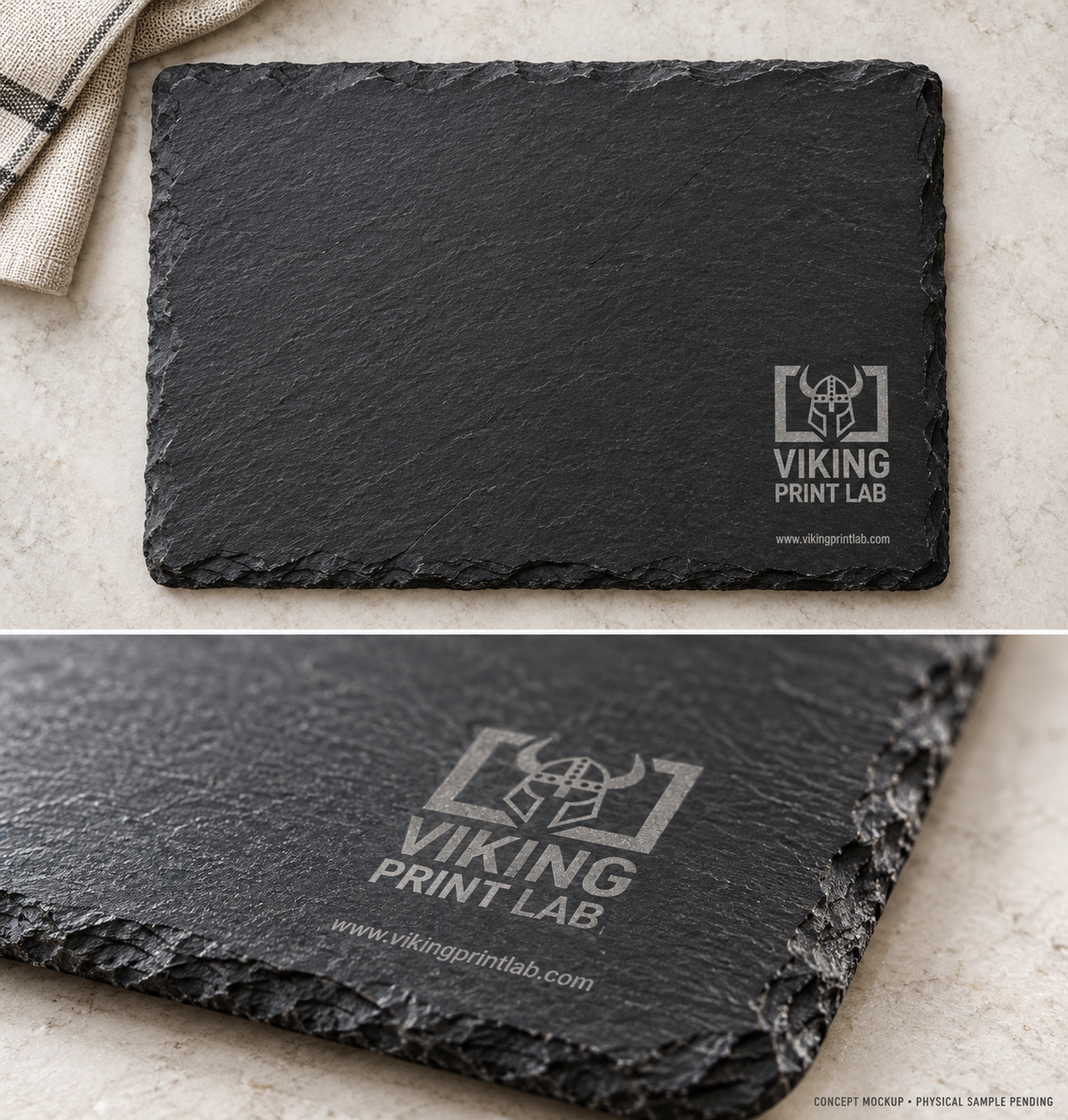 Custom Engraved Slate Serving Board — 12x8