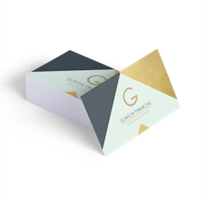 Premium Plus business card design examples showing the substantial paper stock.