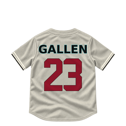 Arizona Diamondbacks GALLEN #23 jersey keychain artwork preview. Jersey keychain design. Attachment hardware is supplied with the finished acrylic keychain.