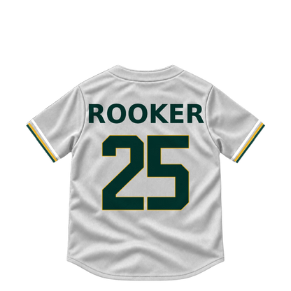Athletics ROOKER #25 jersey keychain artwork preview. Jersey keychain design. Attachment hardware is supplied with the finished acrylic keychain.
