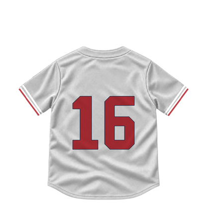 Boston Red Sox DURAN #16 jersey keychain artwork preview. Jersey keychain design. Attachment hardware is supplied with the finished acrylic keychain.
