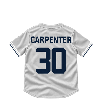 Detroit Tigers CARPENTER #30 jersey keychain artwork preview. Jersey keychain design. Attachment hardware is supplied with the finished acrylic keychain.