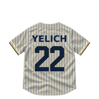 Milwaukee Brewers YELICH #22 jersey keychain artwork preview. Jersey keychain design. Attachment hardware is supplied with the finished acrylic keychain.