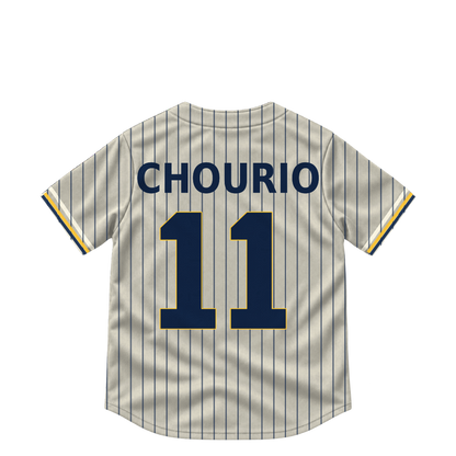 Milwaukee Brewers CHOURIO #11 jersey keychain artwork preview. Jersey keychain design. Attachment hardware is supplied with the finished acrylic keychain.