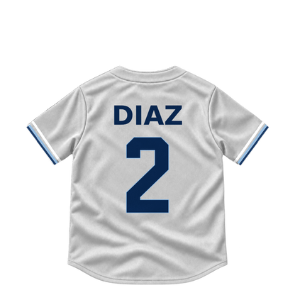Tampa Bay Rays DIAZ #2 jersey keychain artwork preview. Jersey keychain design. Attachment hardware is supplied with the finished acrylic keychain.