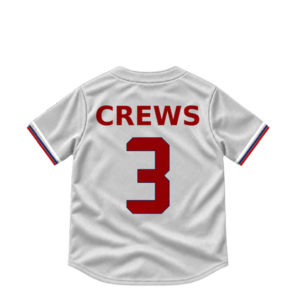 Washington Nationals CREWS #3 jersey keychain artwork preview. Jersey keychain design. Attachment hardware is supplied with the finished acrylic keychain.