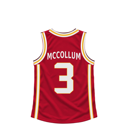 Atlanta Hawks MCCOLLUM #3 jersey keychain artwork preview. Jersey keychain design. Attachment hardware is supplied with the finished acrylic keychain.