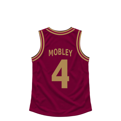 Cleveland Cavaliers MOBLEY #4 jersey keychain artwork preview. Jersey keychain design. Attachment hardware is supplied with the finished acrylic keychain.