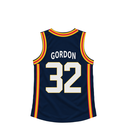 Denver Nuggets GORDON #32 jersey keychain artwork preview. Jersey keychain design. Attachment hardware is supplied with the finished acrylic keychain.