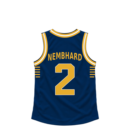 Indiana Pacers NEMBHARD #2 jersey keychain artwork preview. Jersey keychain design. Attachment hardware is supplied with the finished acrylic keychain.