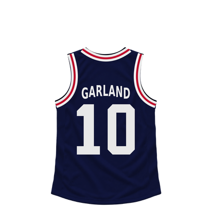 La Clippers GARLAND #10 jersey keychain artwork preview. Jersey keychain design. Attachment hardware is supplied with the finished acrylic keychain.