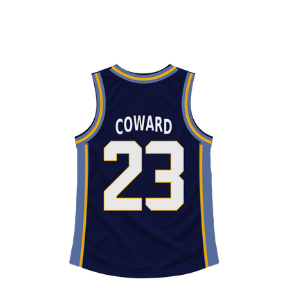 Memphis Grizzlies COWARD #23 jersey keychain artwork preview. Jersey keychain design. Attachment hardware is supplied with the finished acrylic keychain.