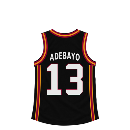Miami Heat ADEBAYO #13 jersey keychain artwork preview. Jersey keychain design. Attachment hardware is supplied with the finished acrylic keychain.