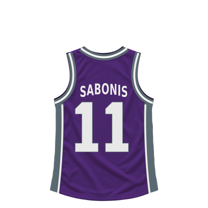 Sacramento Kings SABONIS #11 jersey keychain artwork preview. Jersey keychain design. Attachment hardware is supplied with the finished acrylic keychain.