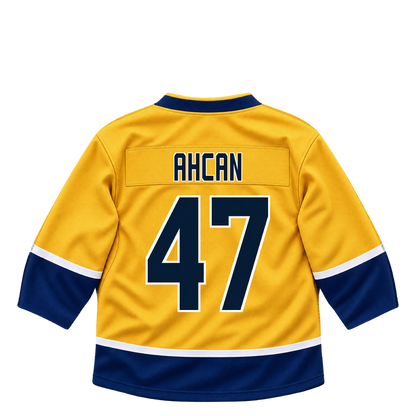 Nashville Predators AHCAN #47 jersey keychain artwork preview. Jersey keychain design. Attachment hardware is supplied with the finished acrylic keychain.