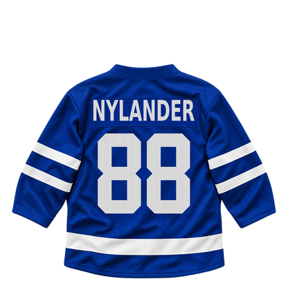 Toronto Maple Leafs NYLANDER #88 jersey keychain artwork preview. Jersey keychain design. Attachment hardware is supplied with the finished acrylic keychain.