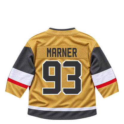 Vegas Golden Knights MARNER #93 jersey keychain artwork preview. Jersey keychain design. Attachment hardware is supplied with the finished acrylic keychain.