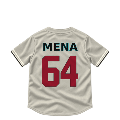 Arizona Diamondbacks jersey keychain — Cristian Mena #64. Exact saved player artwork preview.