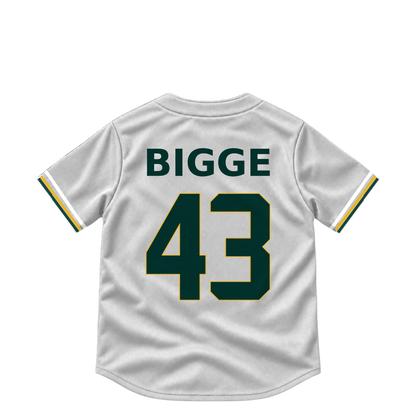 Athletics jersey keychain — Hunter Bigge #43. Exact saved player artwork preview.
