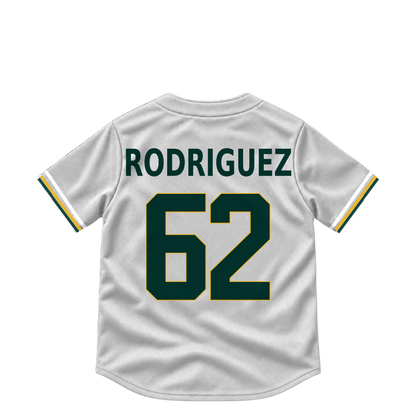 Athletics jersey keychain — Johnathan Rodriguez #62. Exact saved player artwork preview.