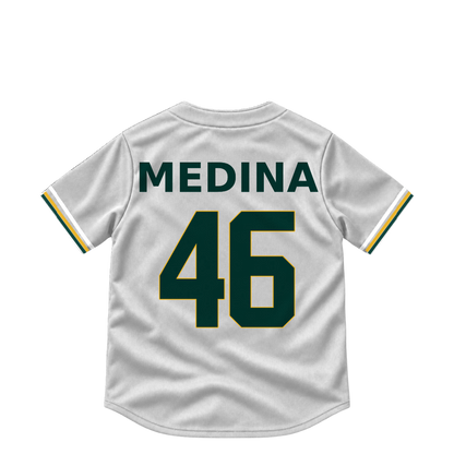 Athletics jersey keychain — Luis Medina #46. Exact saved player artwork preview.
