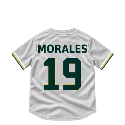 Athletics jersey keychain — Luis Morales #19. Exact saved player artwork preview.