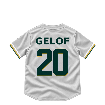 Athletics jersey keychain — Zack Gelof #20. Exact saved player artwork preview.