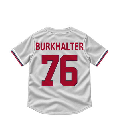 Atlanta Braves jersey keychain — Blake Burkhalter #76. Exact saved player artwork preview.
