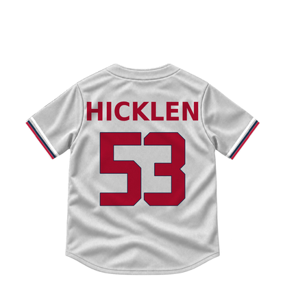 Atlanta Braves jersey keychain — Brewer Hicklen #53. Exact saved player artwork preview.