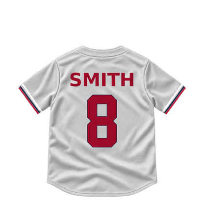 Atlanta Braves jersey keychain — Dominic Smith #8. Exact saved player artwork preview.