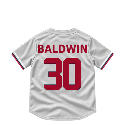 Atlanta Braves jersey keychain — Drake Baldwin #30. Exact saved player artwork preview.