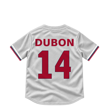 Atlanta Braves jersey keychain — Mauricio Dubon #14. Exact saved player artwork preview.